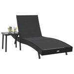 Sun Lounger with Table 2 pcs Black 40 x 40 x 40.5 cm 42009980