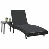 Sun Lounger with Table 2 pcs Black 40 x 40 x 40.5 cm 42009980