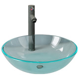 Bathroom Sink with Tap and Push Drain Clear Tempered Glass 3098442