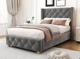 Upholstered bed,Single Bed-3ft ,With slatted frame and headboard, Button Rivet N606P243925G