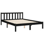 ZNTS Bed Frame without Mattress Black 120x200 cm Solid Wood Pine 3193205