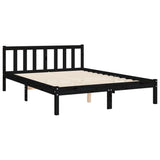 ZNTS Bed Frame without Mattress Black 120x200 cm Solid Wood Pine 3193205