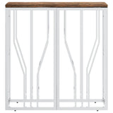 Console Table Silver Stainless Steel and Solid Wood Reclaimed 350037