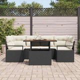 Garden Sofa Set with Storage 7 pcs Black Poly rattan 3358399