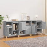 Sideboards 3 pcs Concrete Grey 60x35x70 cm Engineered Wood 3185739