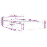 Bed Frame Artisan Oak Engineered wood, Solid pinewood Double 3328741