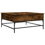 ZNTS Coffee Table Smoked Oak 95x95x45 cm Engineered Wood and Metal 3217066