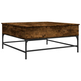 Coffee Table Smoked Oak 95x95x45 cm Engineered Wood and Metal 3217066