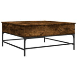 ZNTS Coffee Table Smoked Oak 95x95x45 cm Engineered Wood and Metal 3217066