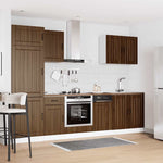 ZNTS 7 Piece Kitchen Cabinet Set Kalmar Brown Oak Engineered Wood 3314778