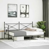 Daybed with Trundle without Mattress Black 80x200 cm Steel 4104673