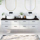 Bathroom Countertop Dark Brown 200x50x cm Treated Solid Wood 3156269