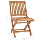 ZNTS Folding Garden Chairs 4 pcs Solid Teak Wood 3072804