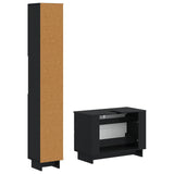 2 Piece Bathroom Cabinet Set EDE Black Engineered Wood 3417496