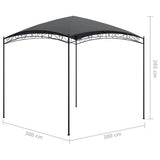 Gazebo 3x3x2.65 m Anthracite 180 g/m 313908