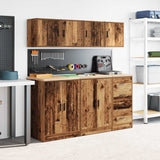 Garage Wall Cabinets 2 pcs Old Wood Engineered Wood 860640