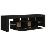 ZNTS TV Cabinet with LED Lights Black 140x36.5x40 cm 804365