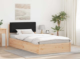 Bed Frame with Upholstered Headboard Black 90 x 200 cm 877586