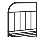 Metal Bed Frame without Mattress with Footboard Black 150x200cm 353655