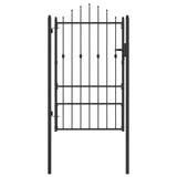 Fence Gate HORST 100 x 150 cm Metal Black Lockable 42034051