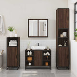 Bathroom Sink Cabinet Brown Oak 80x33x60 cm Engineered Wood 849293