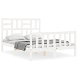 Bed Frame without Mattress White Small Double Solid Wood Pine 3193047