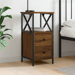 ZNTS Bedside Cabinet Brown Oak 34x35.5x70 cm Engineered Wood 825951