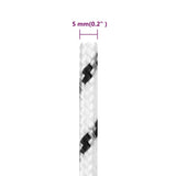 Braided Boat Rope White 5 mmx500 m Polyester 152760