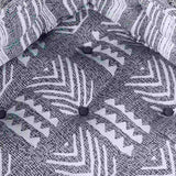 Modular Corner Sofa Grey Print 70 x 70 x 56 cm Fabric 4019049