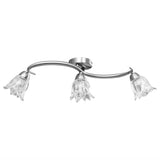 289230 Ceiling Lamp with Transparent Glass Shades for 3 E14 Bulbs Tulip