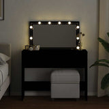 Dressing Table with LED Black 100x40x120 cm 848207