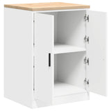 Garage Storage Cabinet White 60x51x85 cm Solid Wood Pine 860571