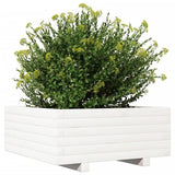 Garden Planter White 60x60x26.5 cm Solid Wood Pine 847299