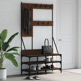 Clothes Rack with Shoe Storage Brown Oak 100x40x184 cm 837856