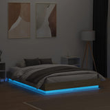 Bed Frame with LED without Mattress Sonoma Oak 135x190 cm Double 3209816
