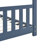 Kids Bed Frame Grey Solid Pine Wood 80x160 cm 283371