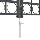 Garden Fence Gate with Arched Top Grey 400 x 100 cm Steel 42008955