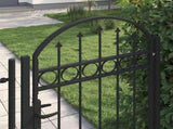 Fence Gate "ASSEN" with Arched Top Steel 102x150 cm Black 143086