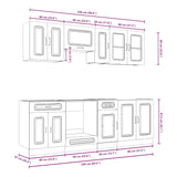 ZNTS 8 Piece Kitchen Cabinet Set Kalmar Sonoma Oak Engineered Wood 3314824