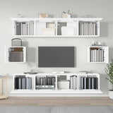 6 Piece TV Cabinet Set White Engineered Wood 3114358