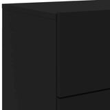 Wall-mounted Bedside Cabinet Black Engineered wood Standard 836814