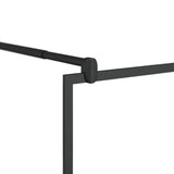 Walk-in Shower Wall with Shelf Black 80x195 cm ESG Glass&Aluminium 3185449
