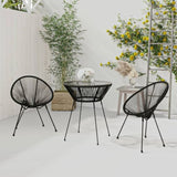 ZNTS 3 Piece Outdoor Dining Set PVC Rattan Black 3060279