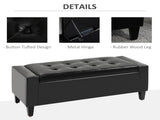 PU Leather Storage Ottoman Bench Storage Chest Tufted Ottoman Cube w/ Flipping Top 92L x 40W x 40H T3398P328175
