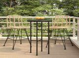 Bar Stool Set of 2 Black Steel, polyethylene rattan Standard 319430