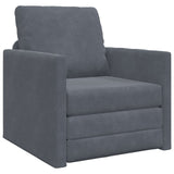 Folding Sofa Bed Dark Grey 74 x 77 x 81 cm Velvet 42030487