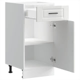 Kitchen Base Cabinet Porto High Gloss White Engineered Wood 853949