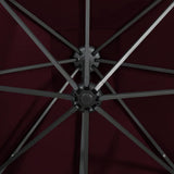 Cantilever Garden Parasol with Pole and LED Lights Bordeaux Red 300cm 312334