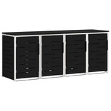 Wheelie Bin Storage Black 276 x 77.5 x 112.5 cm Stainless Steel 3422239