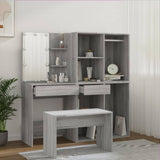 Dressing Table Set with LED Grey Sonoma Engineered Wood 3114105